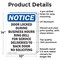 Signmission Door Locked During Business Hours, 10 in W x Rectangle, Aluminum OS-2PACK-NS-A-1014-V-11492 - alternate 5